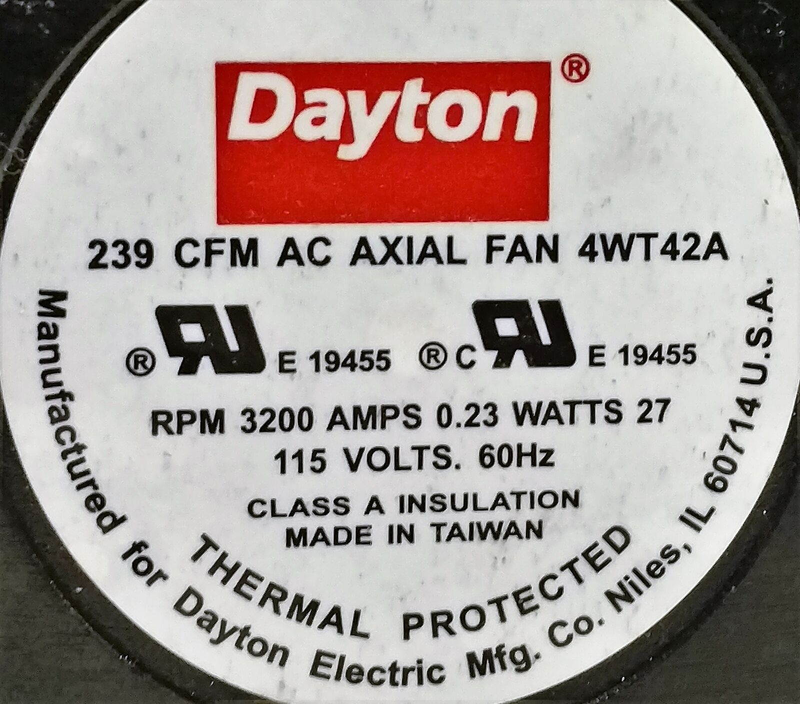 Dayton 4WT42A Axial Fan