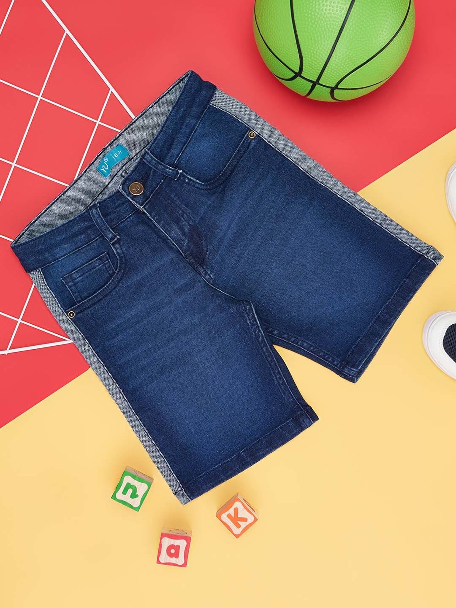 YU by Pantaloons Kids Blue Regular Fit Shorts