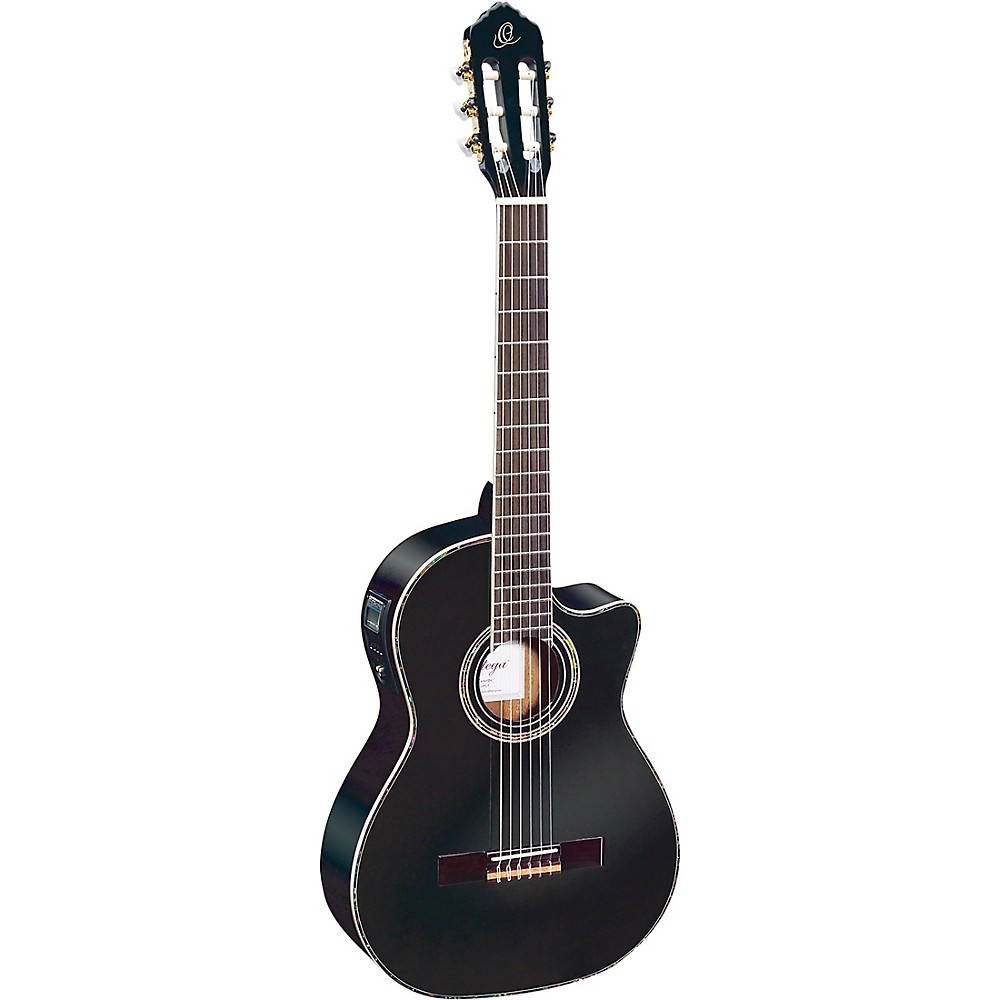 Ortega Guitars Family Series Pro 6 String Acoustic-Electric Guitar, Right (RCE141BK)