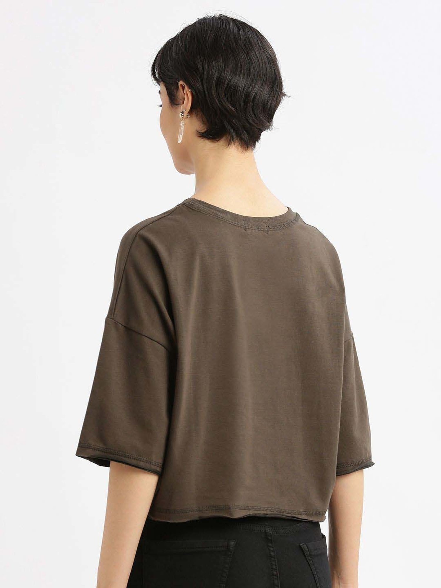 SHOWOFF Green Cotton Printed T-Shirt