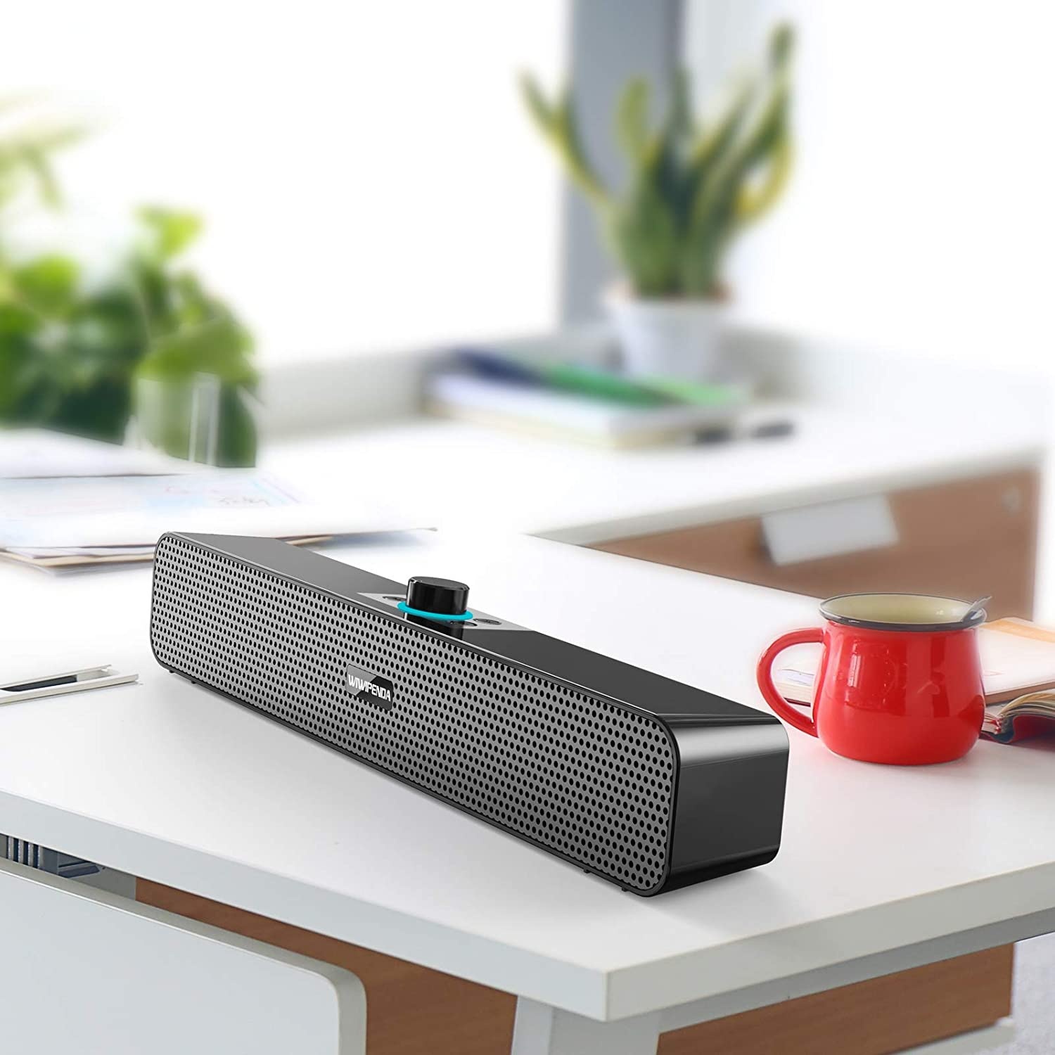 Docooler Desktop Speaker Portable Sound Bar Wireless BT5.0 Speakers Home Theater Soundbar AUX in USB TF Card Music Playback for TV Latop PC Smartphone