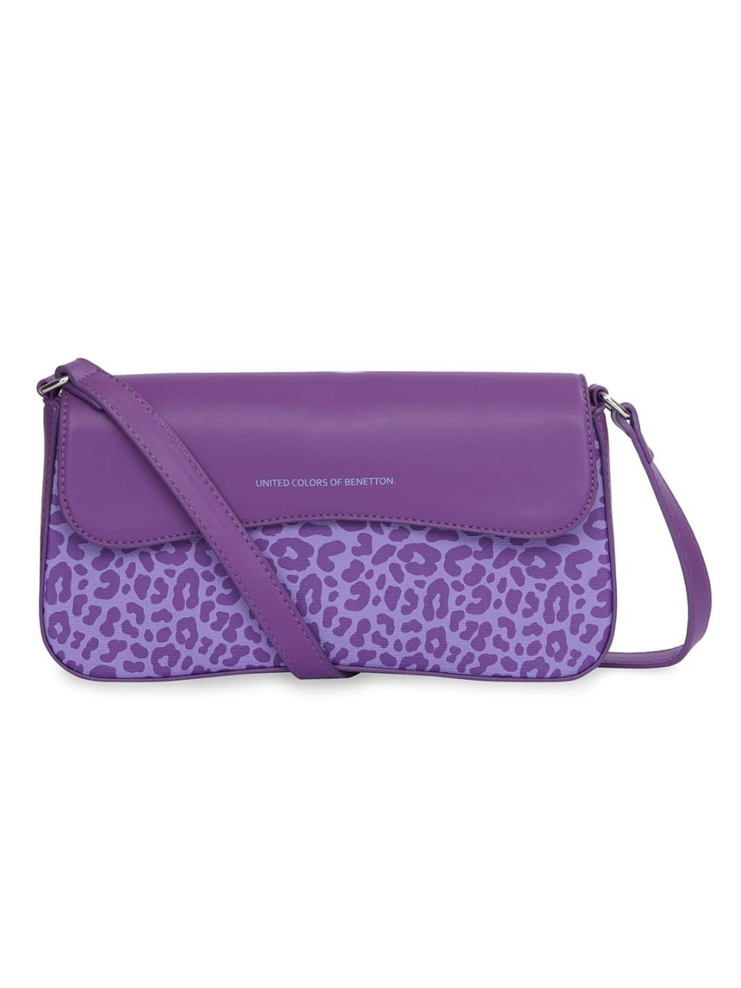 United Colors of Benetton Valeri Violet Printed Shoulder Handbag