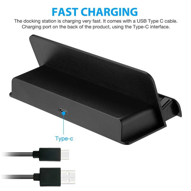 Portable Charging Dock Station Stand for Nintendo Switch Charger with Type-C Charging Cable