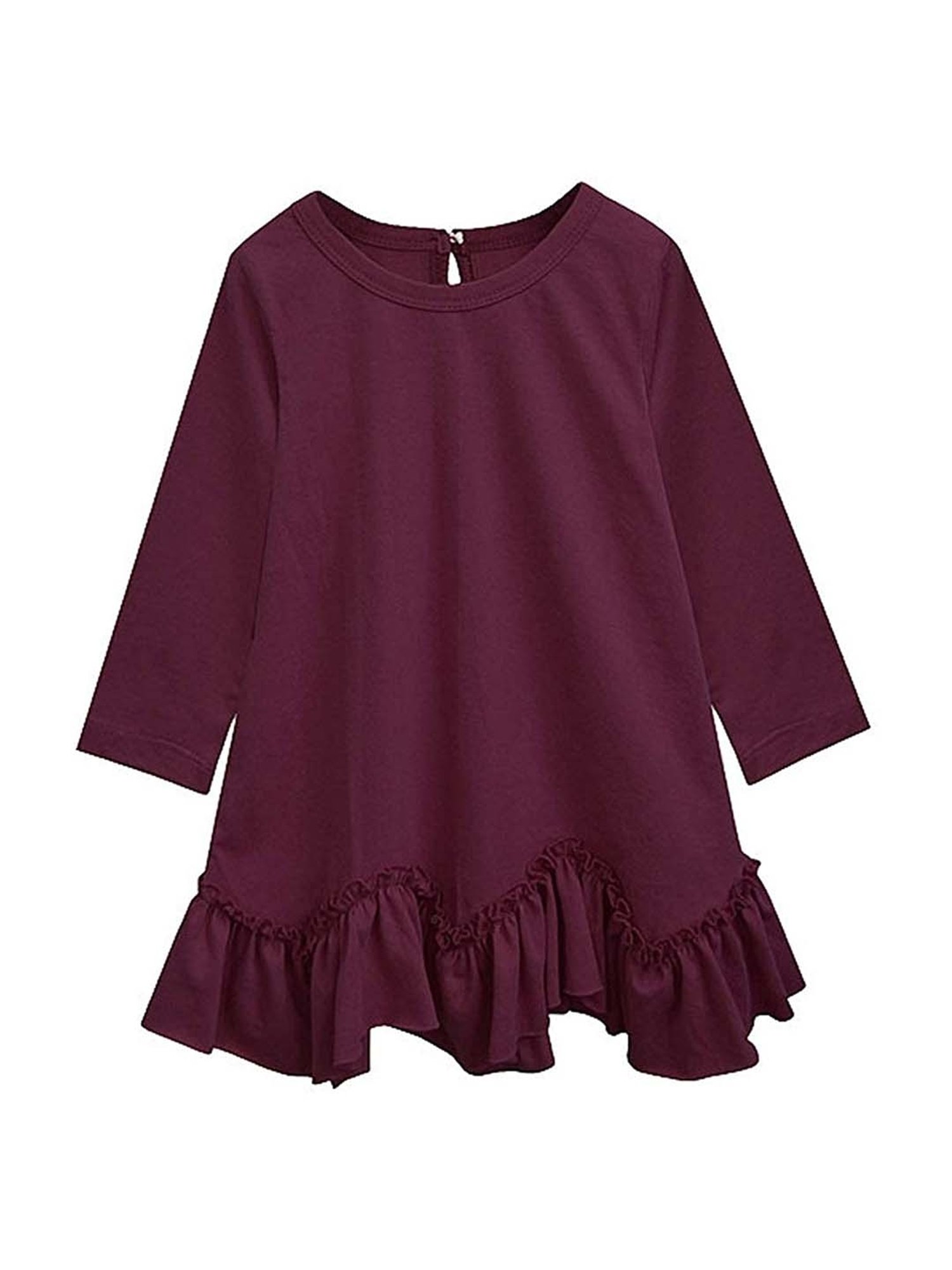 A.T.U.N. Kids Purple Cotton Regular Fit Full Sleeves Dress