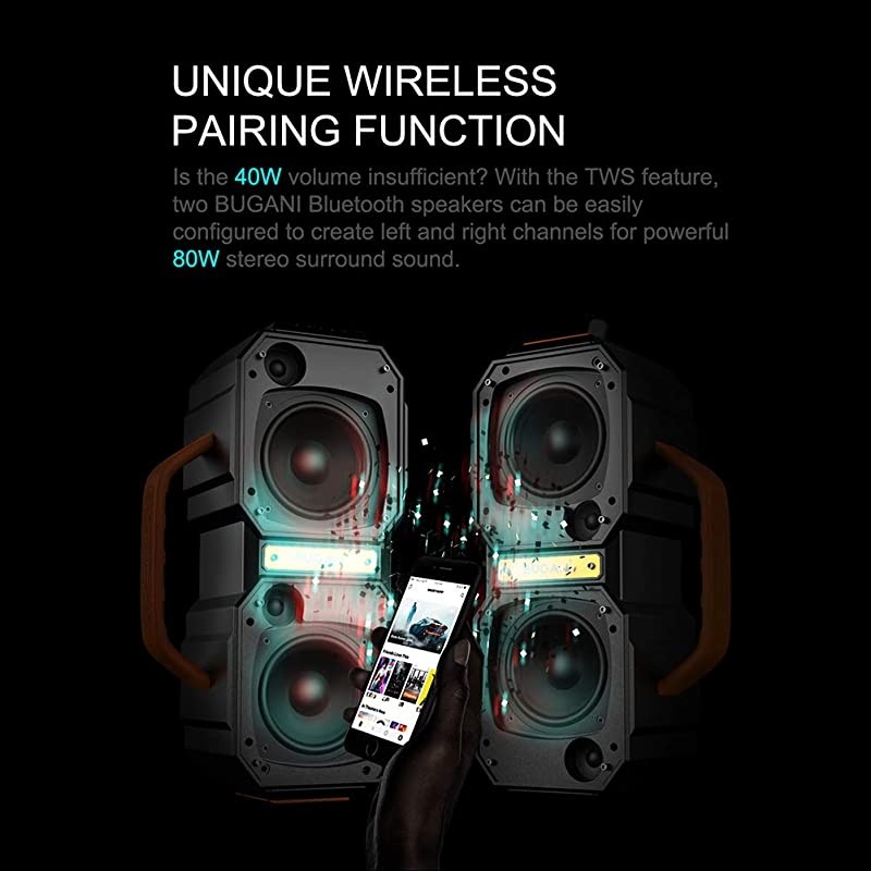 Bluetooth SpeakerM83 40W Bluetooth 50 Waterproof Outdoor Speaker2400 Minutes Playtime with Charge Your Phonefor PartyCampingGym