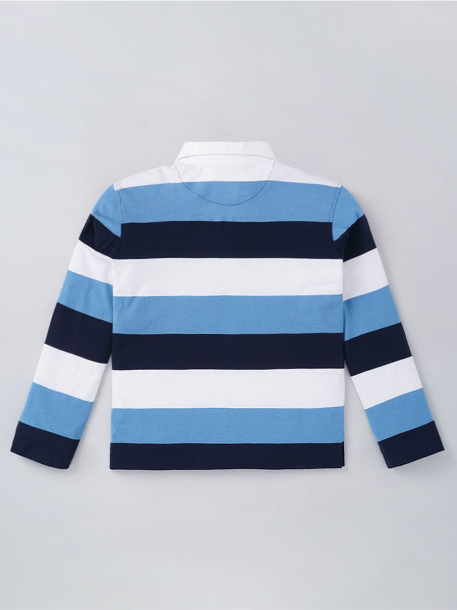 Edheads Kids Multicolor Cotton Striped Full Sleeves Polo T-Shirt