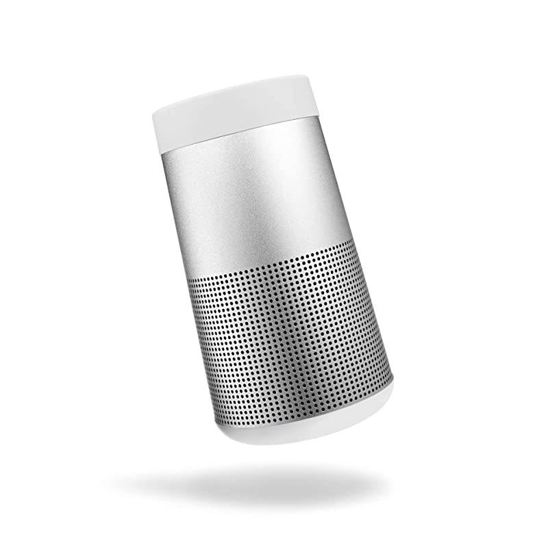 The  SoundLink Revolve, the Portable Bluetooth Speaker with 360 Wireless Surround Sound, Lux Gray &  SoundLink Revolve Charging Cradle Black