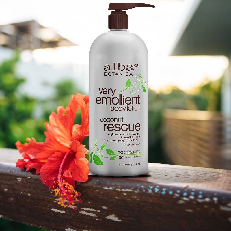 Alba Botanica Very Emollient Coconut Rescue Moisturizing Lotion - 32oz