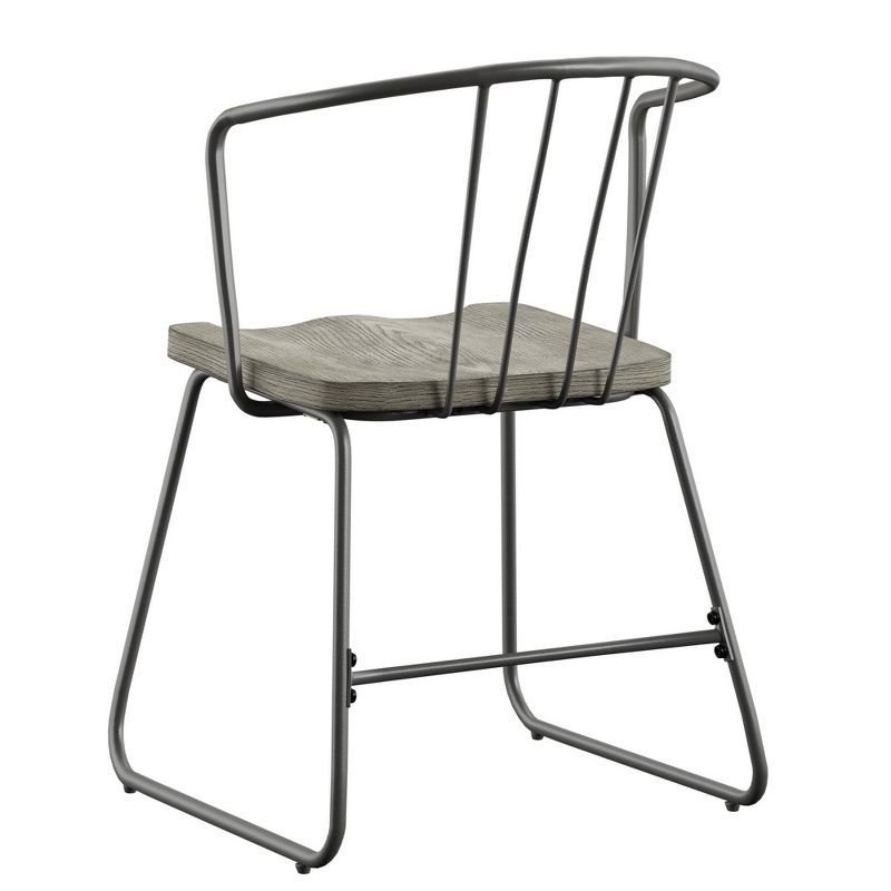 Set of 2 Nowell Iron Dining Chairs Gray - Inspire Q