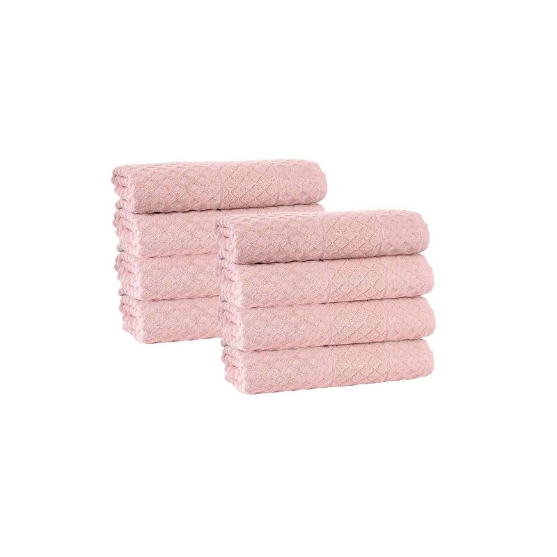 8pc Glossy Turkish Cotton Washcloth Set Orange - Enchante Home