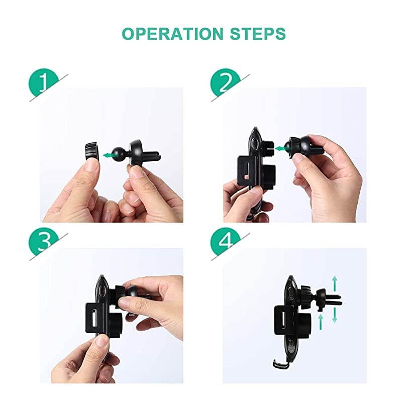 Car Charger Automatic Clamping 10W Qi Fast Charging Car Charger Mount Compatible with iPhone 1111pro11pro MAXXs MAXXSXRX88p Samsung S10S10+S9S9+S8S8+