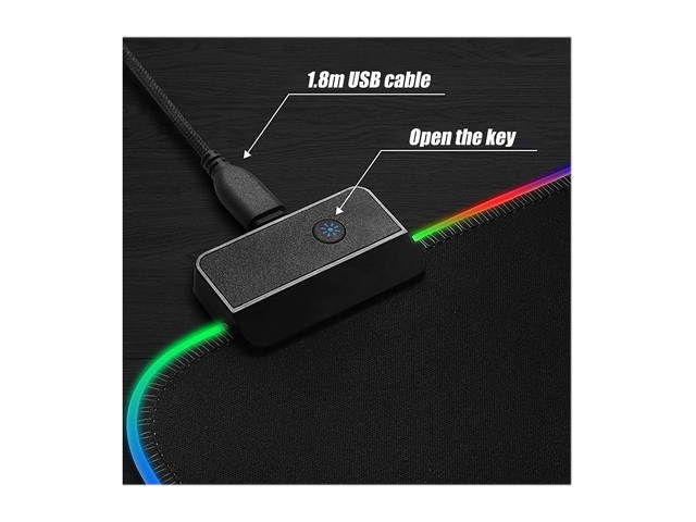 Large RGB Colorful LED Lighting Gaming Mouse Pad Mat 800*300mm for Computer PC Laptop Notebook (31.5 x 11.8 inches)