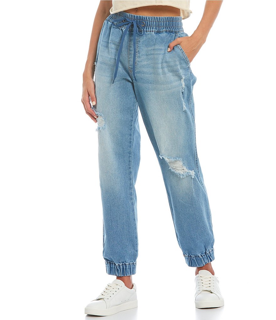 Celebrity Pink High Rise Distressed Jogger Pants