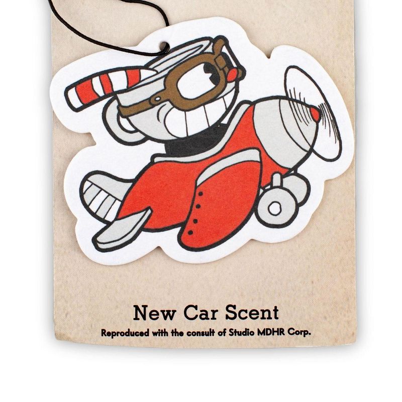 Just Funky Cuphead Airplane Hanging Air Freshener for Cars | New Car Scent