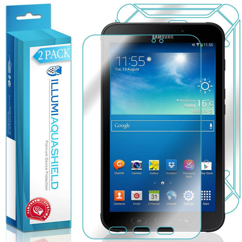 2x iLLumi AquaShield Front + Back Panel Protector for Galaxy Tab Active 2
