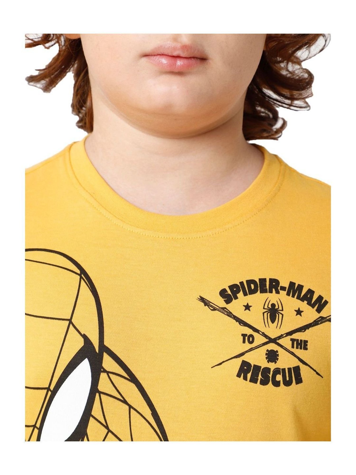 Proteens Kids Mustard Yellow Cotton Printed Full Sleeves T-Shirt