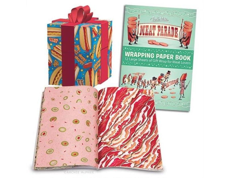 Accoutrements Meat Parade 12-Sheet Gift Wrapping Paper Book