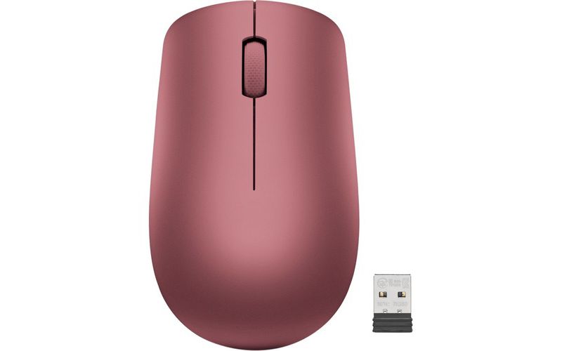 Lenovo 530 Wireless Mouse (Cherry Red) - Optical - Wireless - Radio Frequency - 2.40 GHz - Cherry Red - USB Type A - 1200 dpi - Scroll Wheel