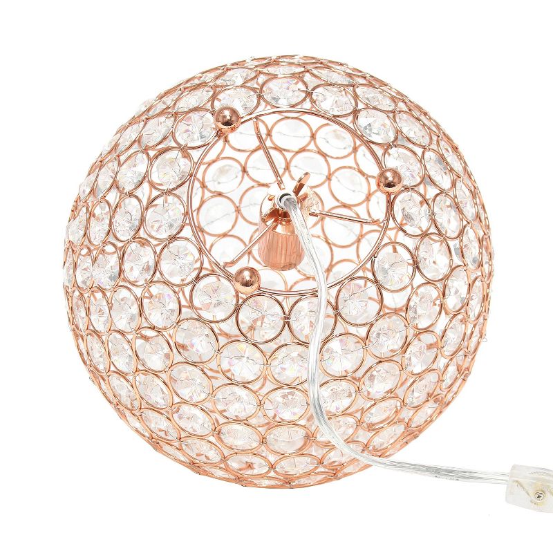 10" Crystal Ball Sequin Table Lamp Rose Gold - Elegant Designs