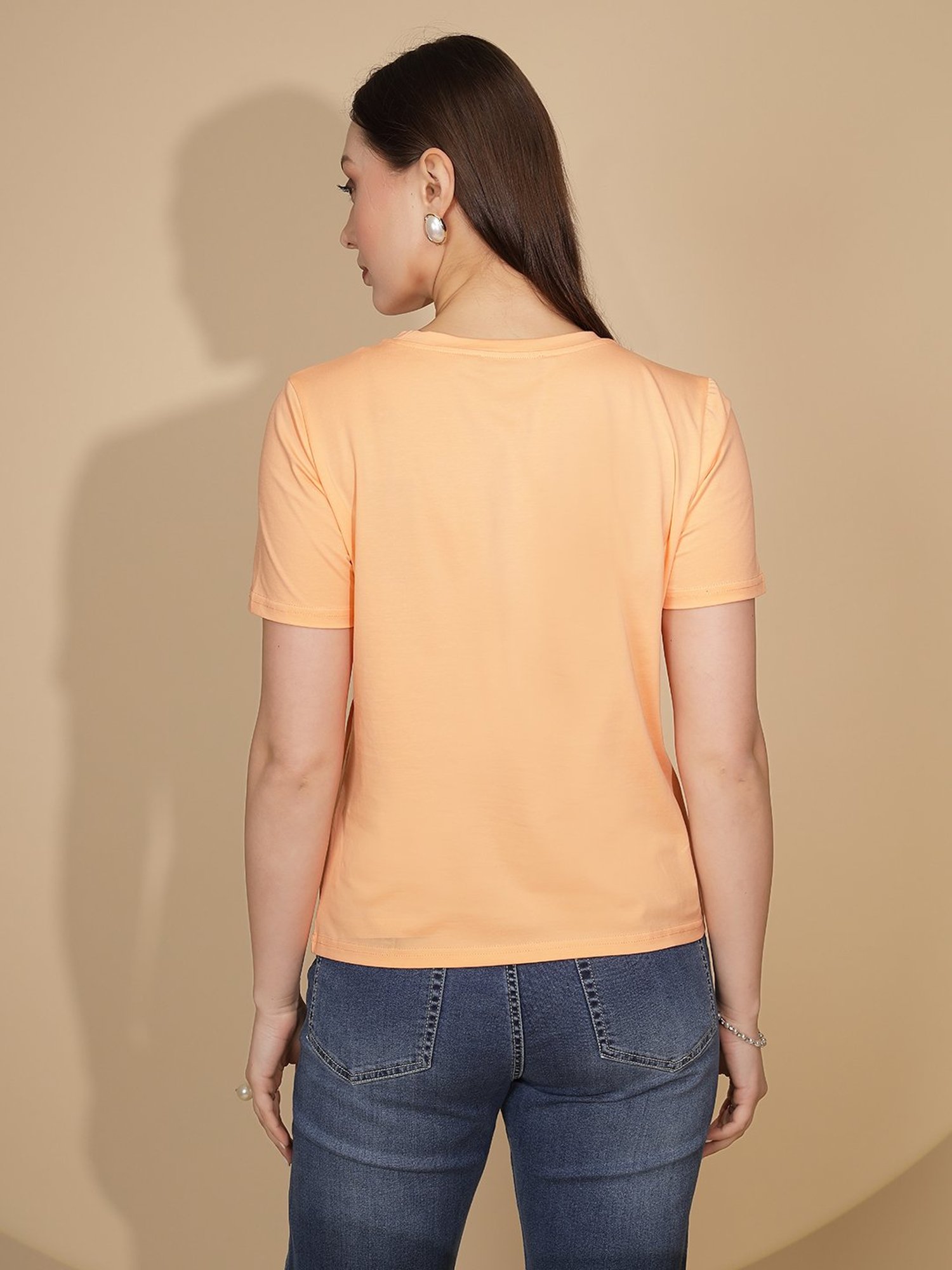 Global Republic Peach Embellished Top