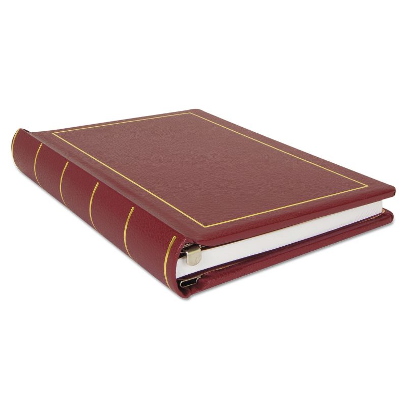 Wilson Jones Looseleaf Minute Book Red Leather-Like Cover 250 Unruled Pages 8 1/2 x 11 039611
