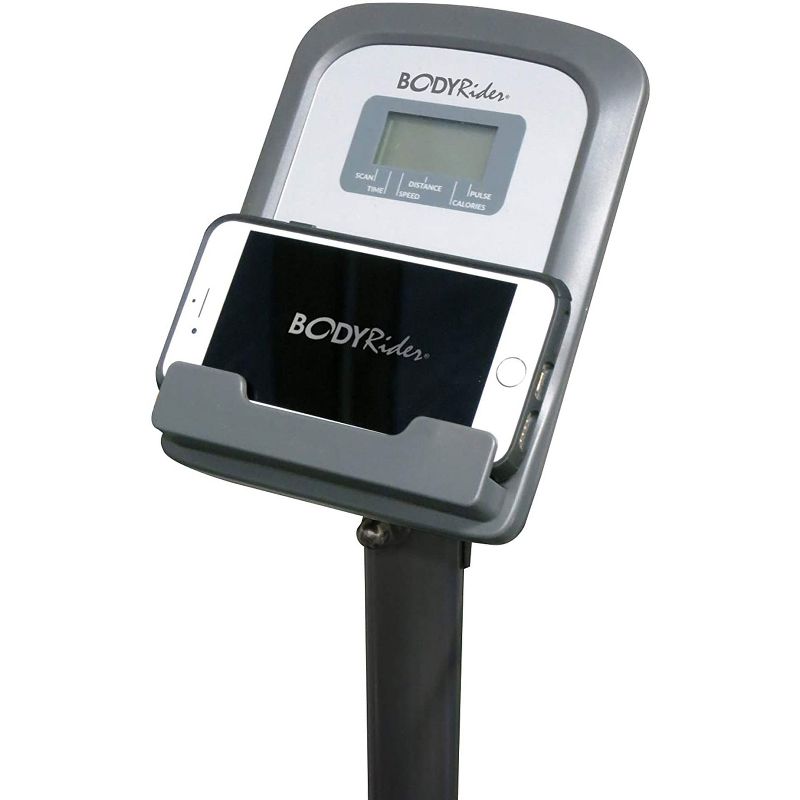 Body Flex Sports Body Rider BRF980 Indoor Upright Air Resistance Stationary Bike with Curve Crank Technology, Dual-Action Handlebars, and Back Support