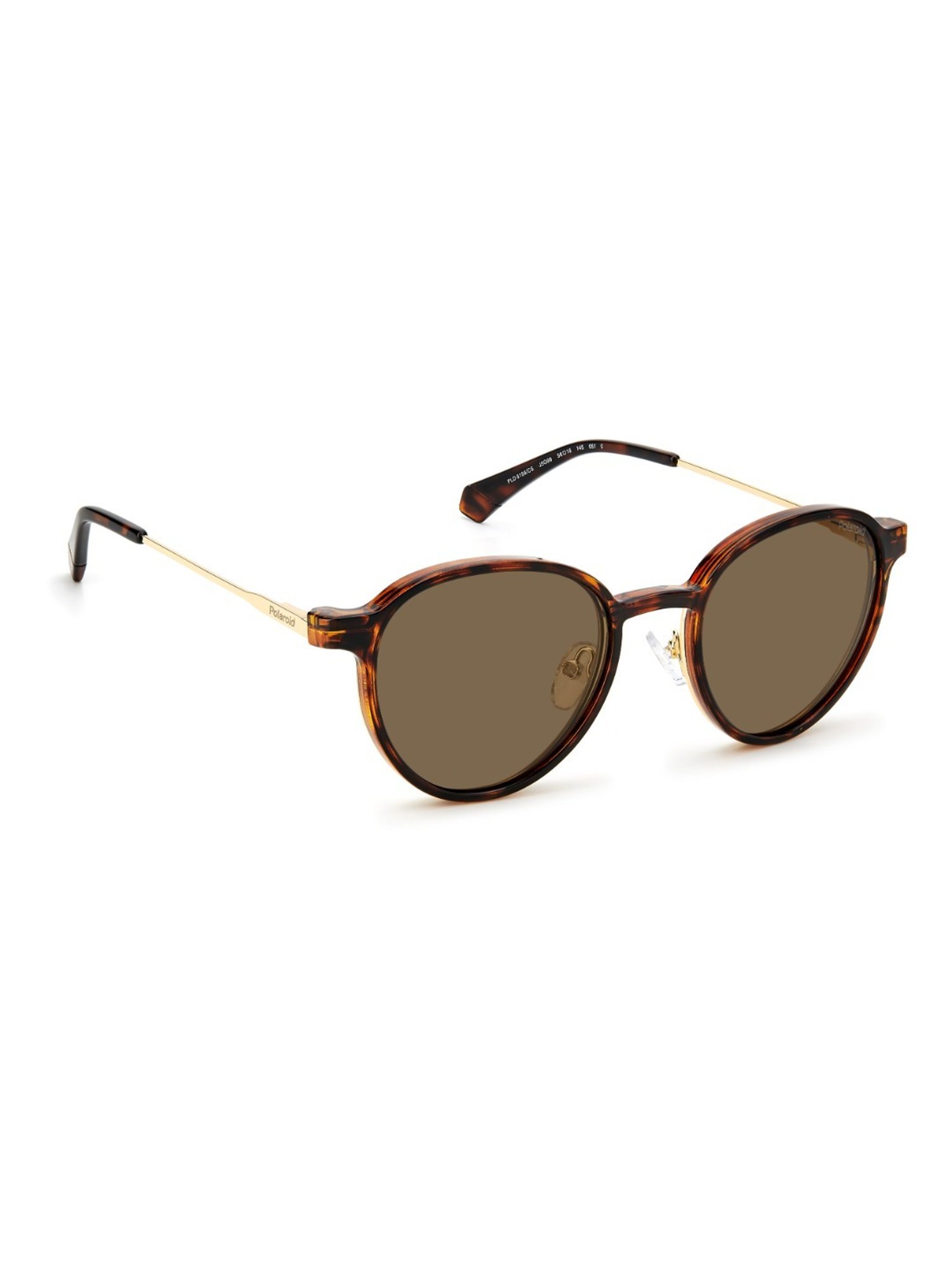 Polaroid Gold Round Unisex Sunglasses