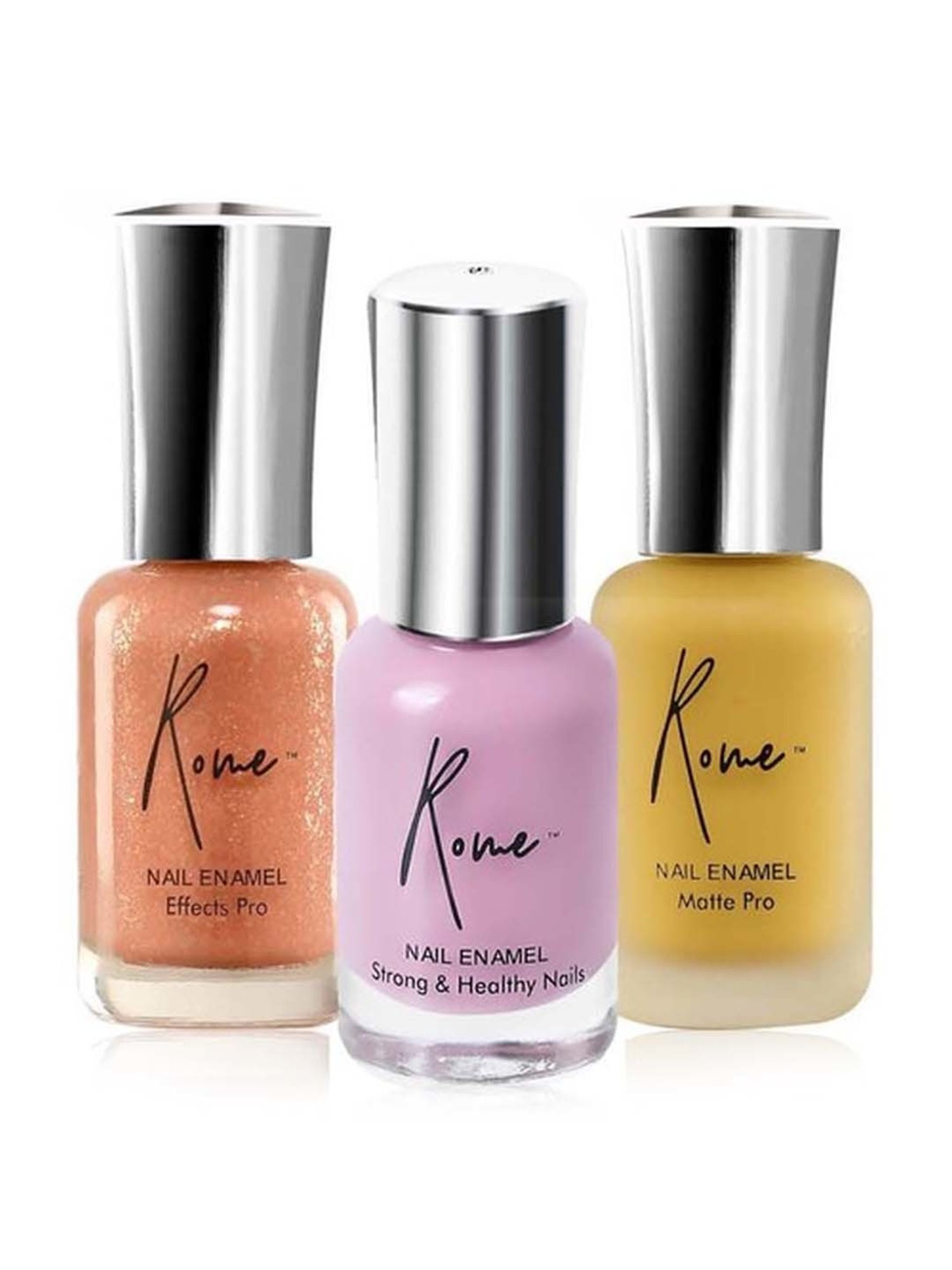 Rome Set of 3 Strong & Healthy, Matte Pro & Effects Pro Nail Enamel
