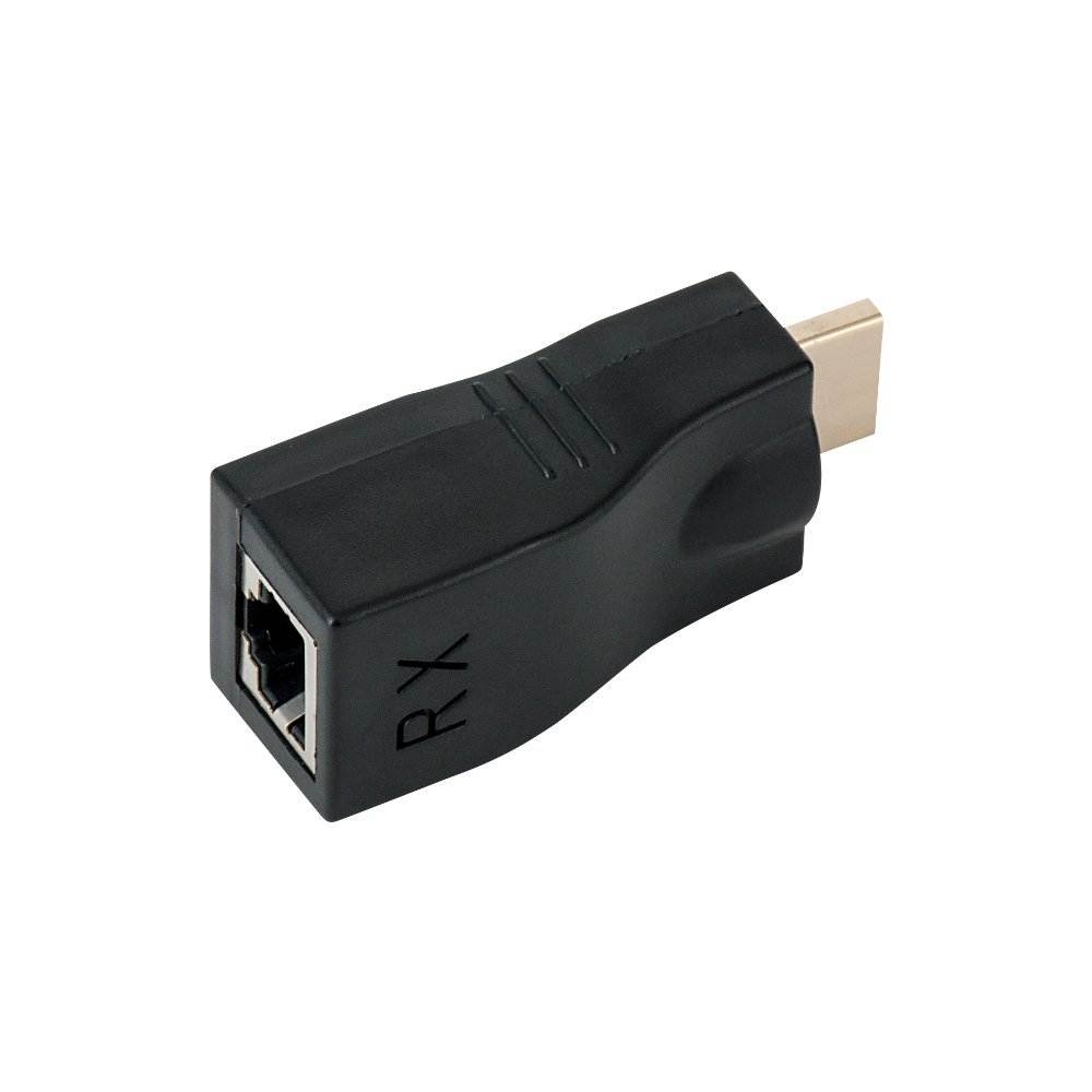 HDMI Extender, Up to 100ft HDMI Ethernet Network Extender Adapter Over RJ45 Cat5e Cat6 Cable (30M Sender + Receiver, 1 Port RJ45)