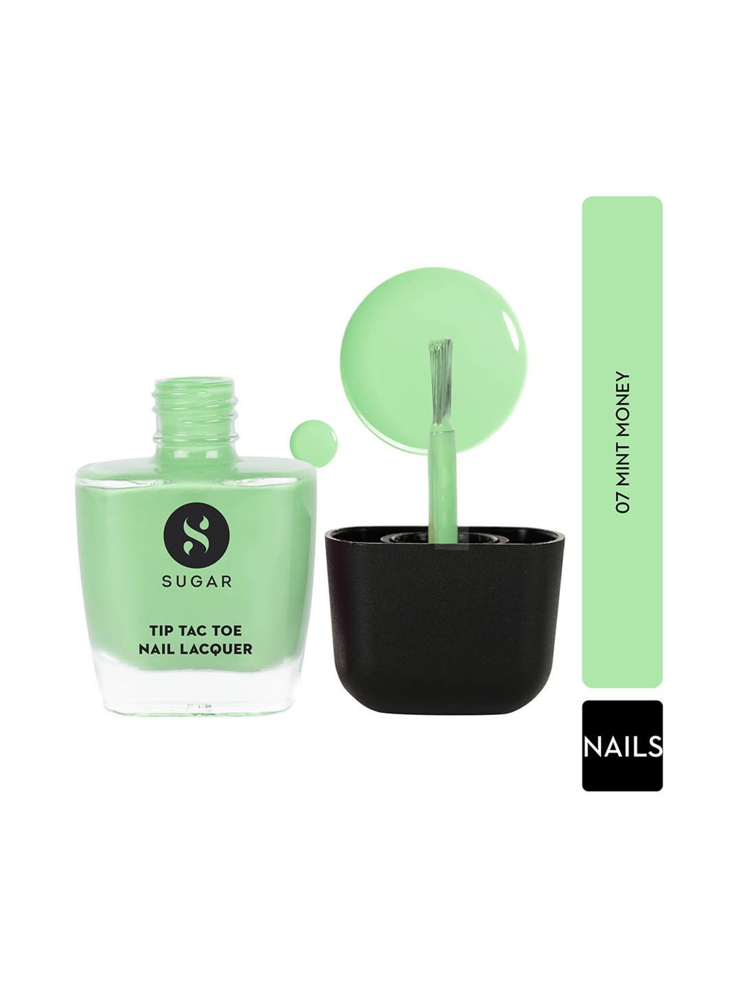 SUGAR Cosmetics Tip Tac Toe Nail Lacquer Classic 07 Mint Money - 9 ml
