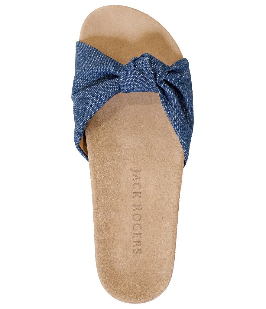 Jack Rogers Phoebe Knotted Denim Lug Sole Comfort Slides