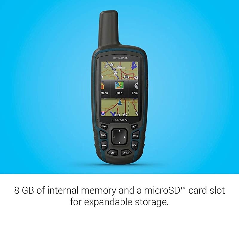 GPSMAP 64x, Handheld GPS, Preloaded with TopoActive Maps, Black/Navy, One Size (010-02258-00)