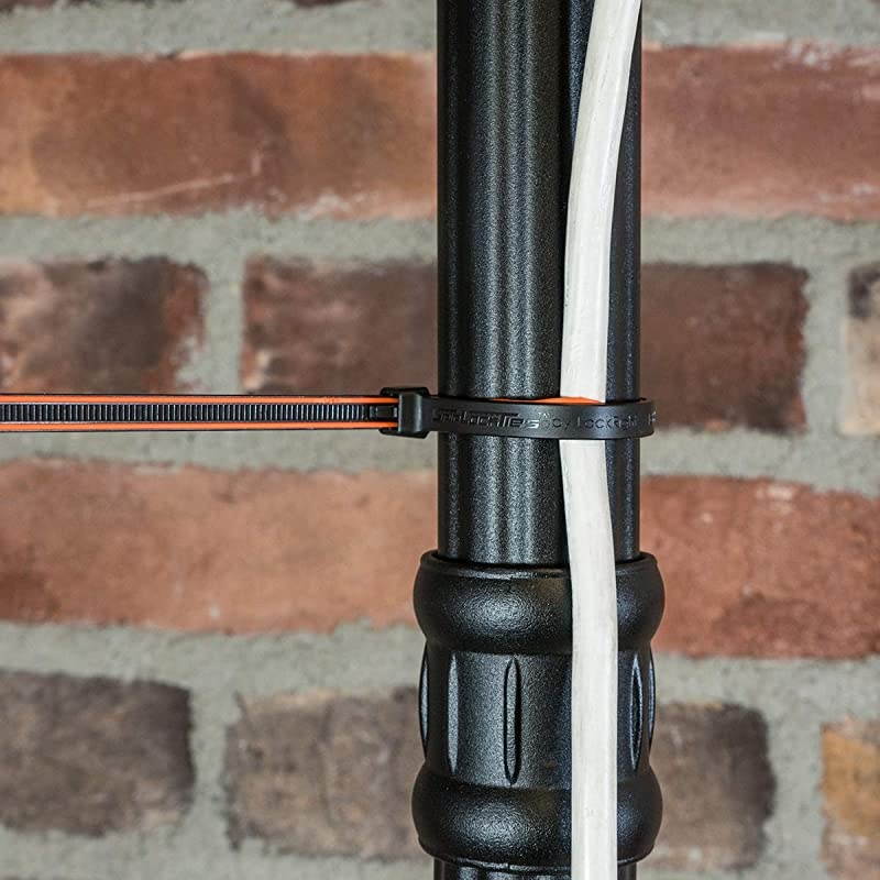 Releasable ReUsable Zip Ties Industrial Grade Extra Grip Rubber Lined Durable 12 Inches Long 40 Orange