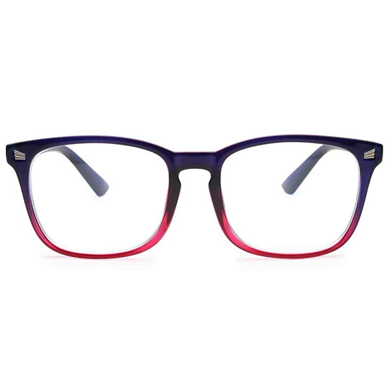 Blue Light Blocking Glasses Computer ReadingGamingTVPhones Glasses for Women MenAnti Eyestrain UV Glare LI8081 Blue Purple