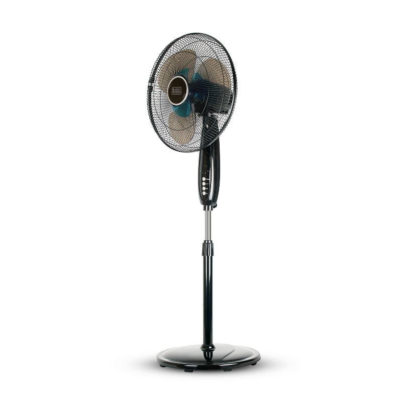 BLACK+DECKER 16" Dual Blade Stand Fan with Remote Control Black