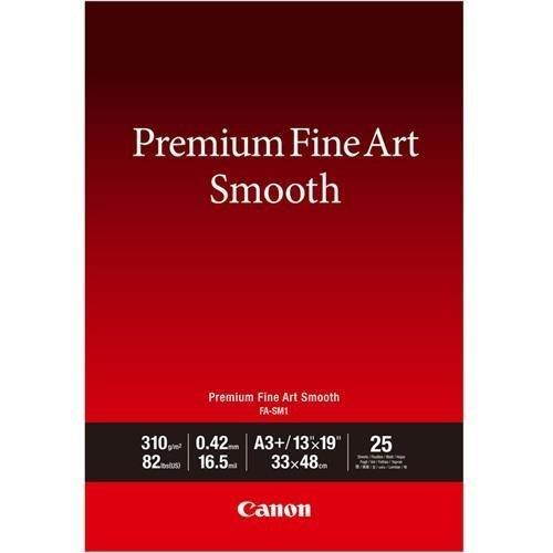 Canon FA-SM1 Premium Fine Art Smooth Cotton Matte Paper, 13x19", 25 Sheets