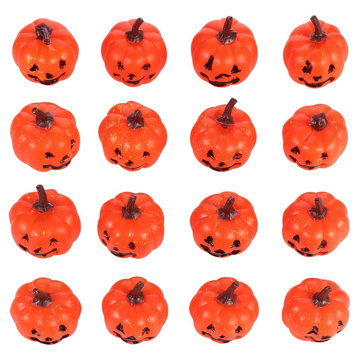 16pcs Halloween Props Plastic Pumpkin Ornaments Emulational Pumpkin (Orange)
