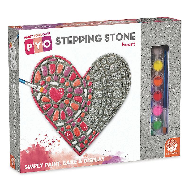 MindWare Paint Your Own Stepping Stone: Heart - Creative Activities -14 Pieces