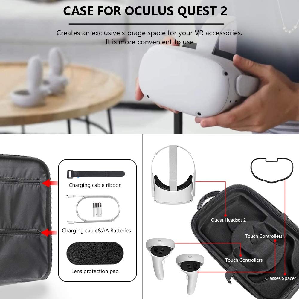 2 Pairs Oculus Quest 2 Elite Washable Silicone Handle Protective Cover