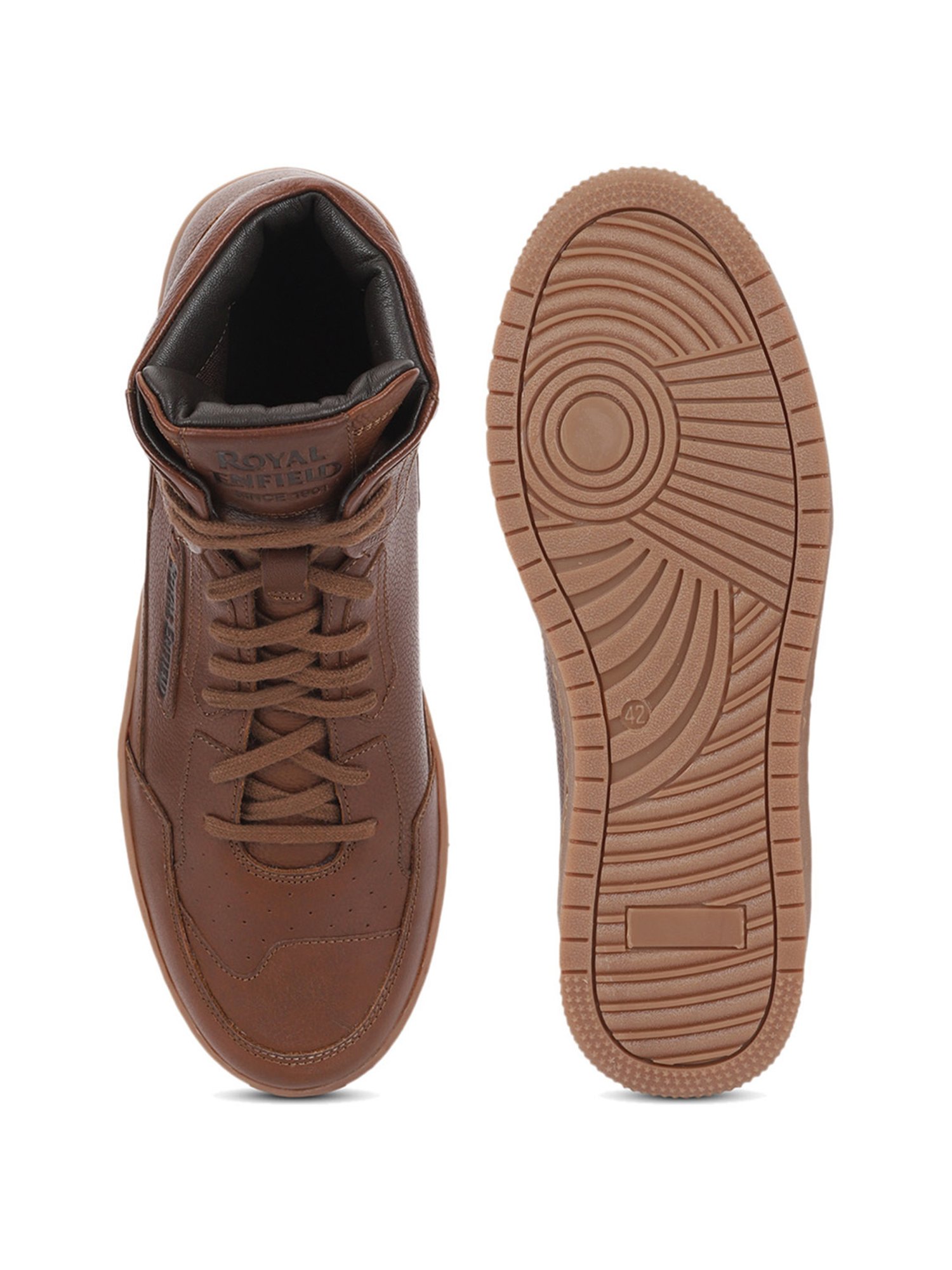 Royal Enfield Men's STREET ACE Cognac Ankle High Sneakers