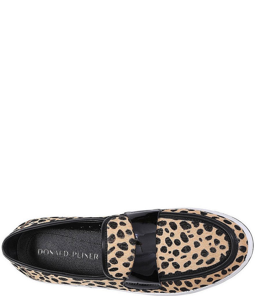 Donald Pliner Richie Cheetah Print Calf Hair Sneaker Loafers