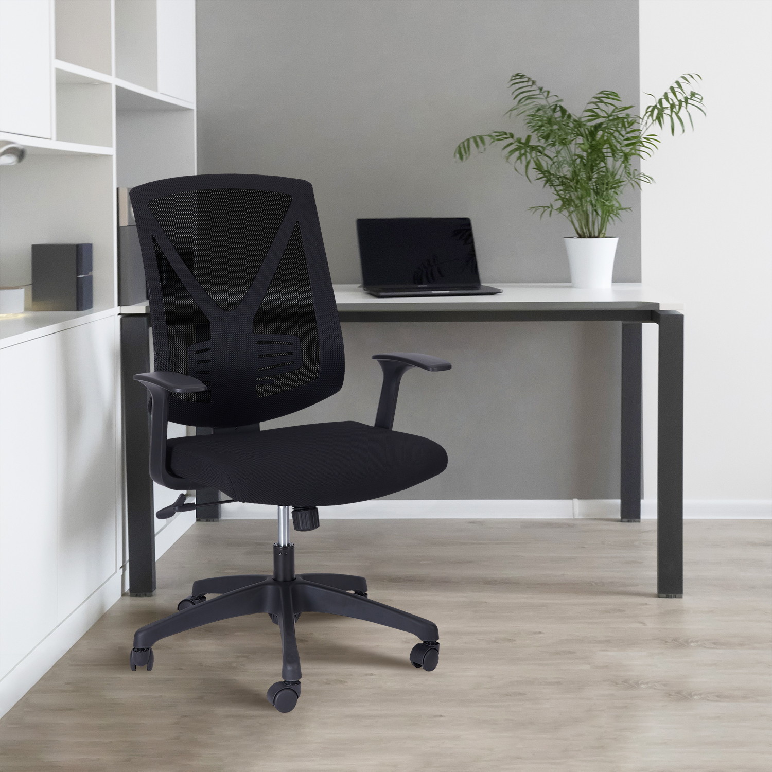 CLATINA Ergonomic High Mesh Swivel Desk Chair with Adjustable Height Arm Rest Lumbar Support and Upholstered Back for Home Office