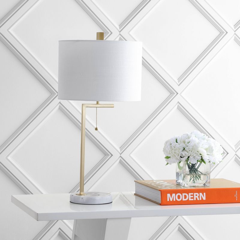 24.5" Metal/Marble Alyssa Table Lamp (Includes LED Light Bulb) Gold - JONATHAN Y