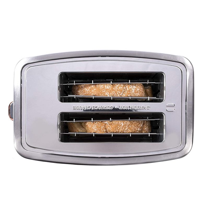 Crux 14544-SN 2 Extra Wide Slice 6 Shade Electric Kitchen Toaster Heater with Gluten Free Toasting Feature for Bagels and Bread, Stainless Steel