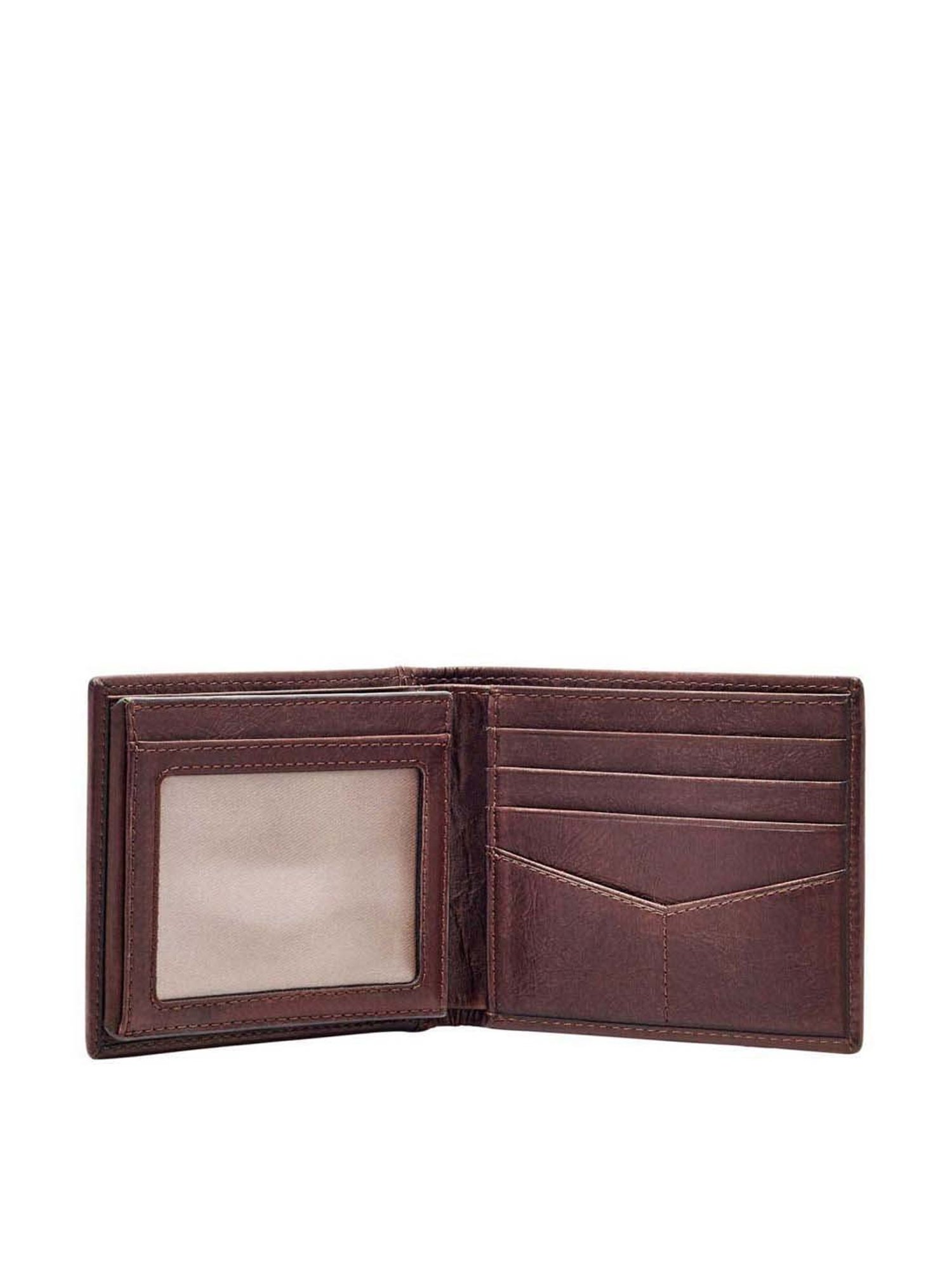 Fossil Ingram Brown Leather Bi-Fold Wallet for Men