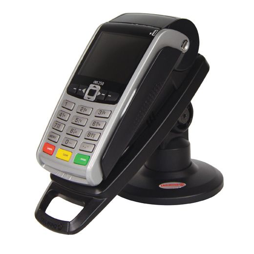 Lower height 3" Stand for Ingenico iWL220, iWL250, iWL252, iWL281 with Latch & Lock &reg; Securely and invisibly holds the device in place. Tilts 140&deg; - No Swivel