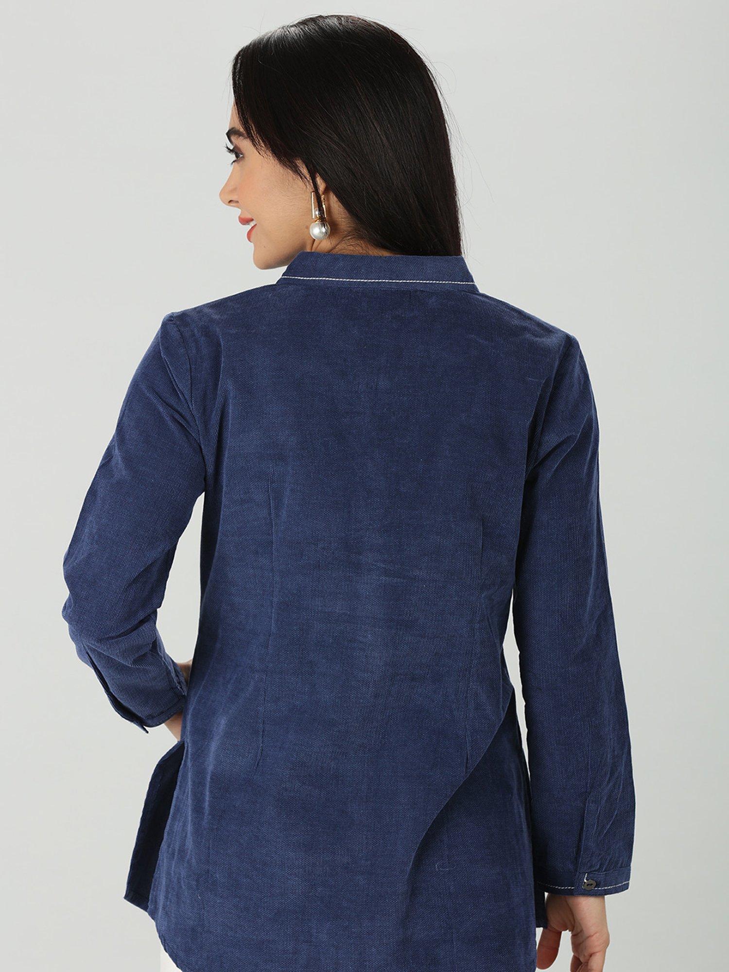 Mustard Navy Regular Fit Shirt