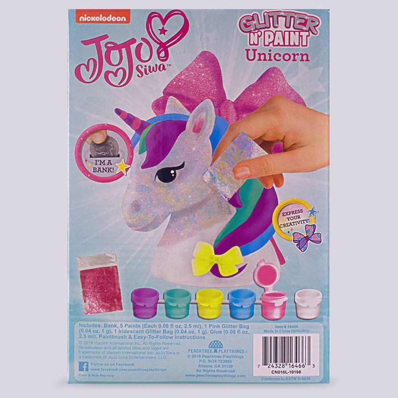 JoJo Siwa Glitter N' Paint Unicorn Coin Bank - Peachtree Playthings