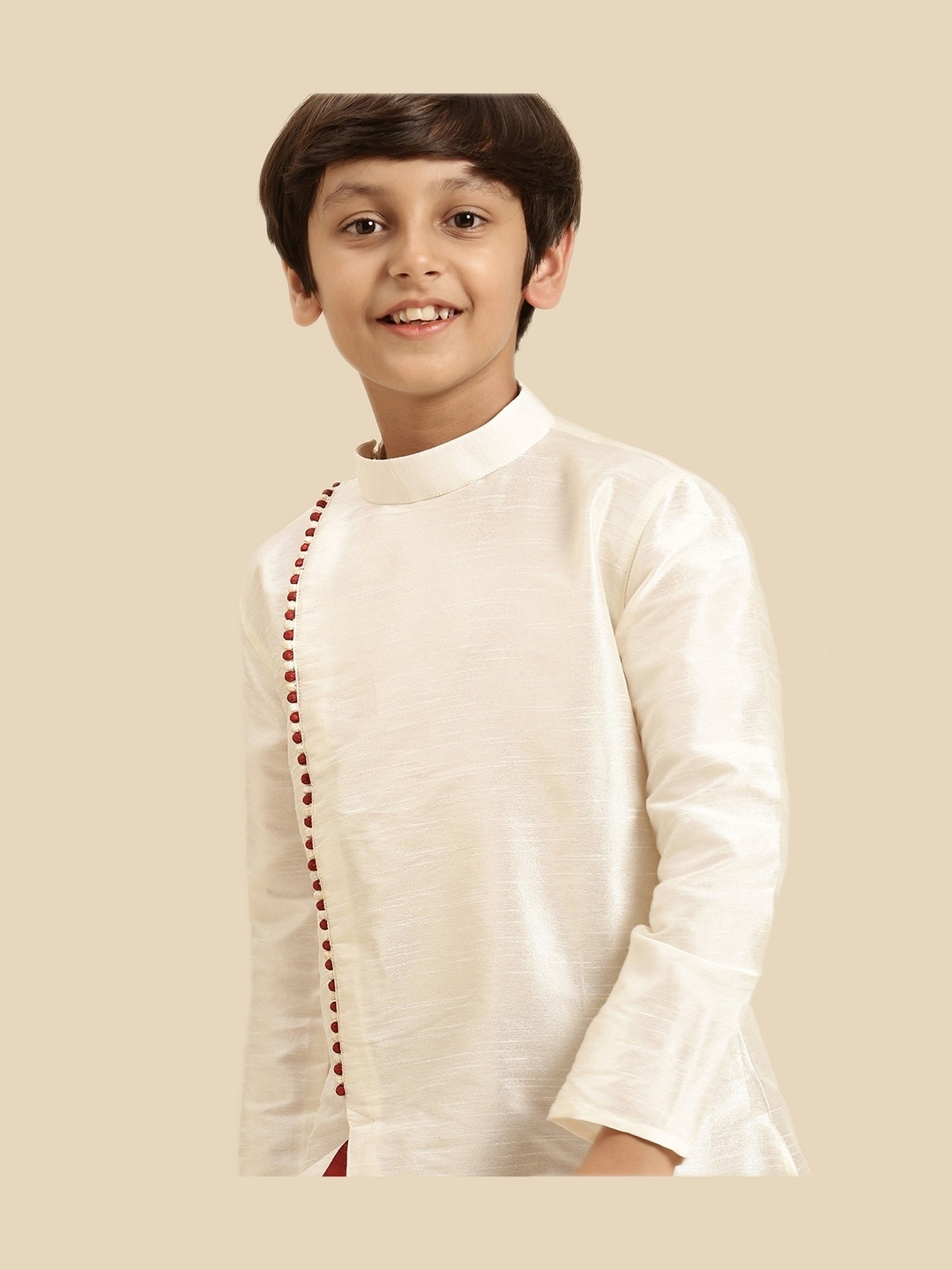 Sanwara Kids Cream Regular Fit Kurta