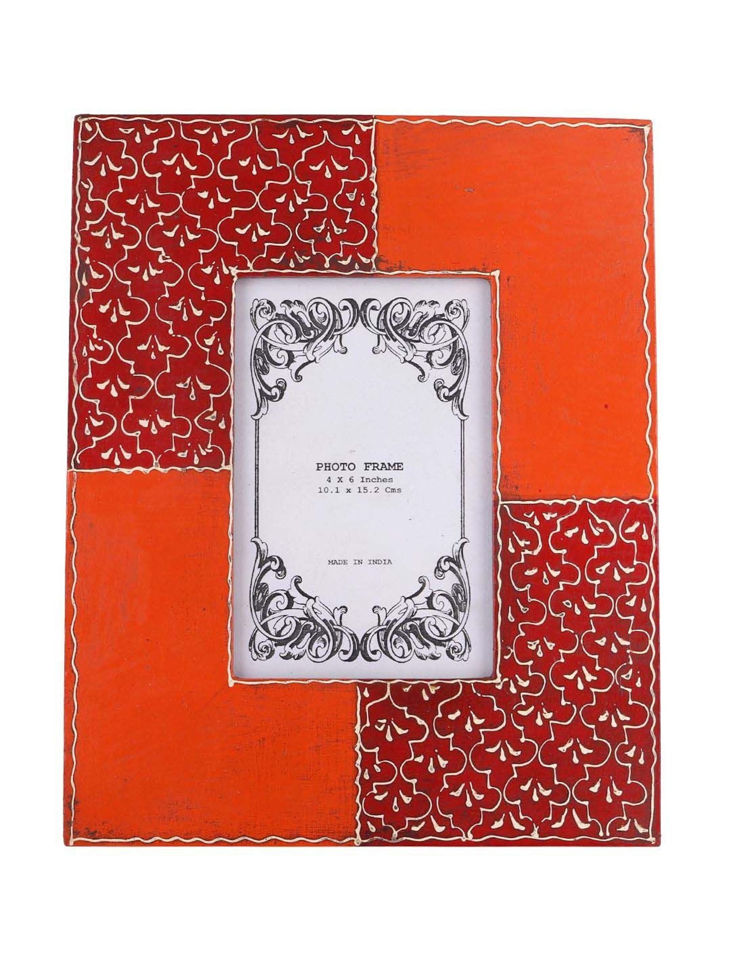 Aapno Rajasthan Orange & Red Wooden Table Top Photoframe